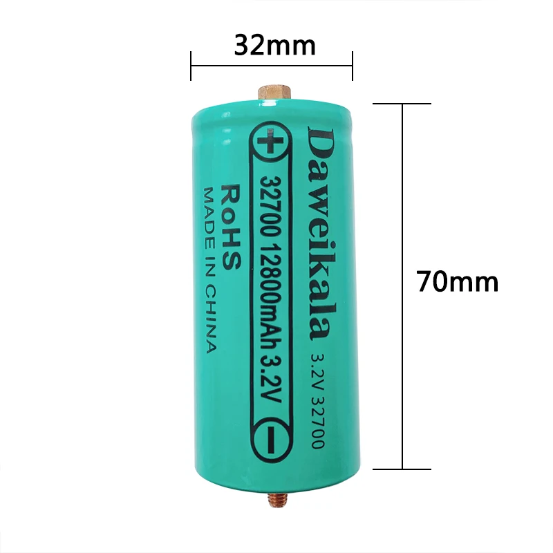 Original 32700 12800mAh 3.2V LiFePO4 5C แบตเตอรี่ชาร์จ Professional Li-Ion ฟอสเฟตแบตเตอรี่พร้อมสกรู