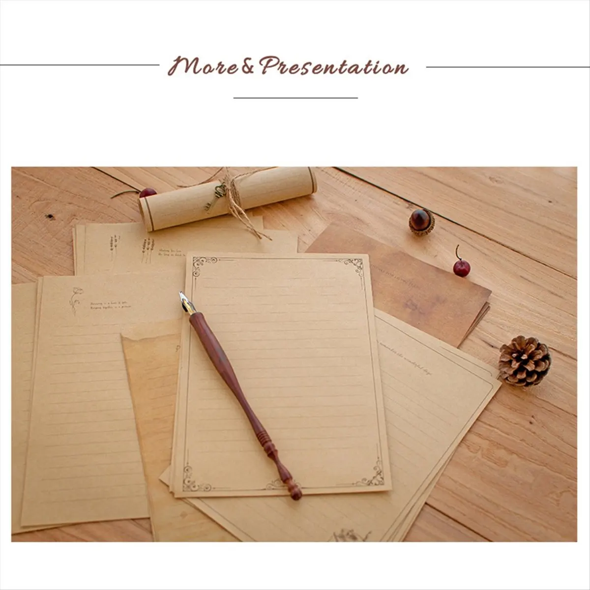 ABFW 12 Pcs Vintage Paper Writing Paper European Style Paper for Letter Writing Letter Paper Stationery Number 4
