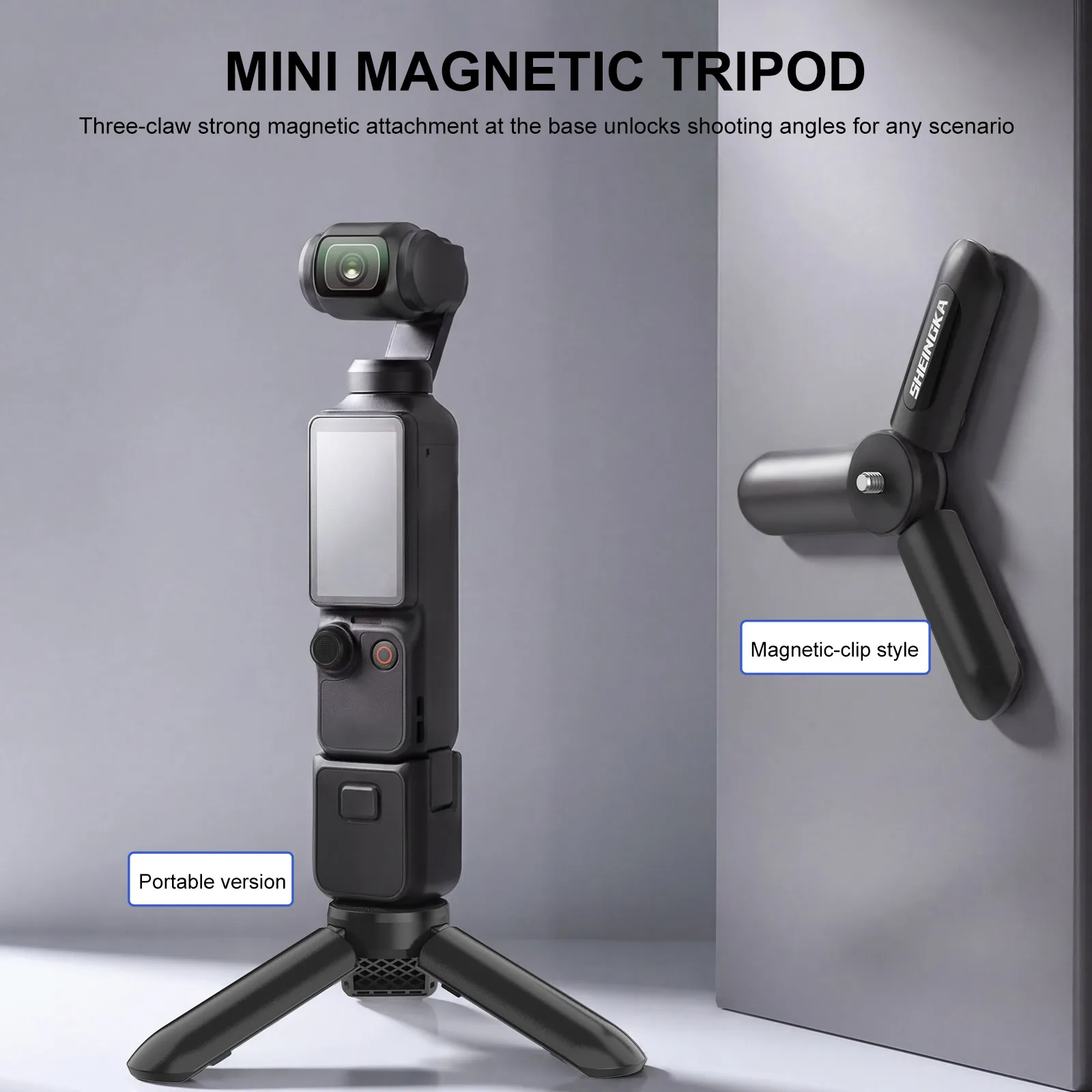Magnetischer Mini-Schnellverschluss-Universal-Stativgriff für GoPro Insta360 DJI Osmo Action-Kamera mit 1/4-Zoll-Schraubenadapter. ﻿ – Detail 1