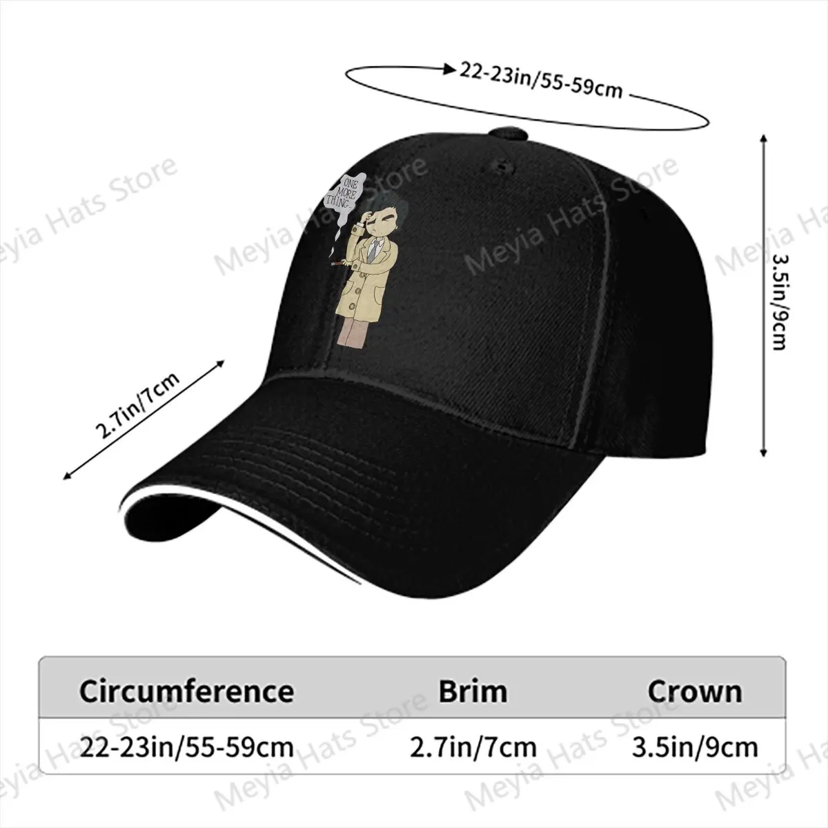 Just One More Men Baseball Caps Peaked Cap Sun Shade Windproof Hat Columbo Movie