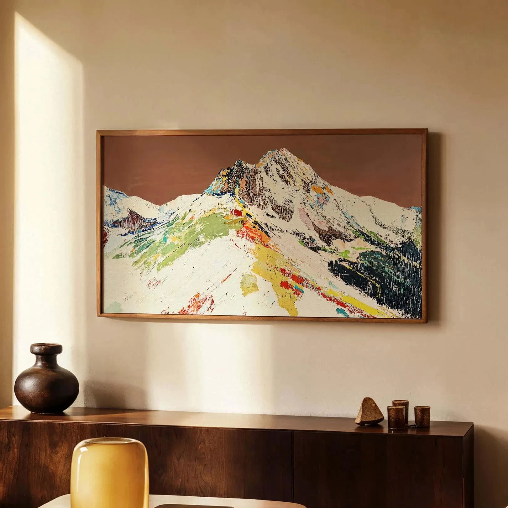 

1pc Abstract Mountain Art Canvas Print Unframed Mountain Canvas Print Extra Large Artwork Expressionist Landscape Modern Decor
