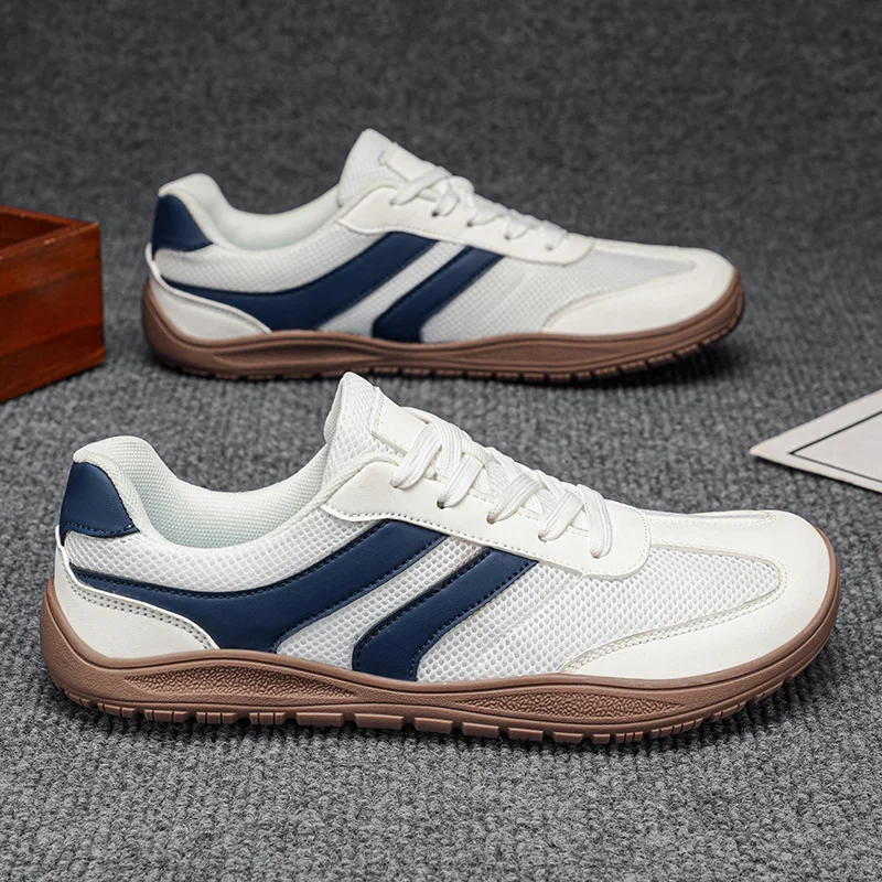 Fashion Men Shoes Summer Wide Toe Box Sneakers Breathable Mesh Walking Shoes for Men Non Slip Outdoor Lace Up Casual Sneaker