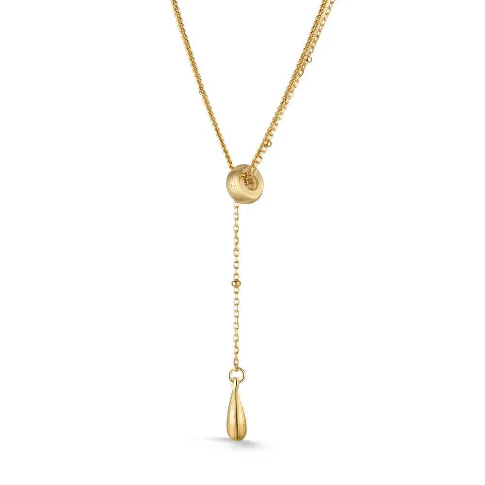 

HOT SALE S925 Silver Necklace for Women, Simple Double Layer Splicing Chain, Tassel, Water Drop Design for Women