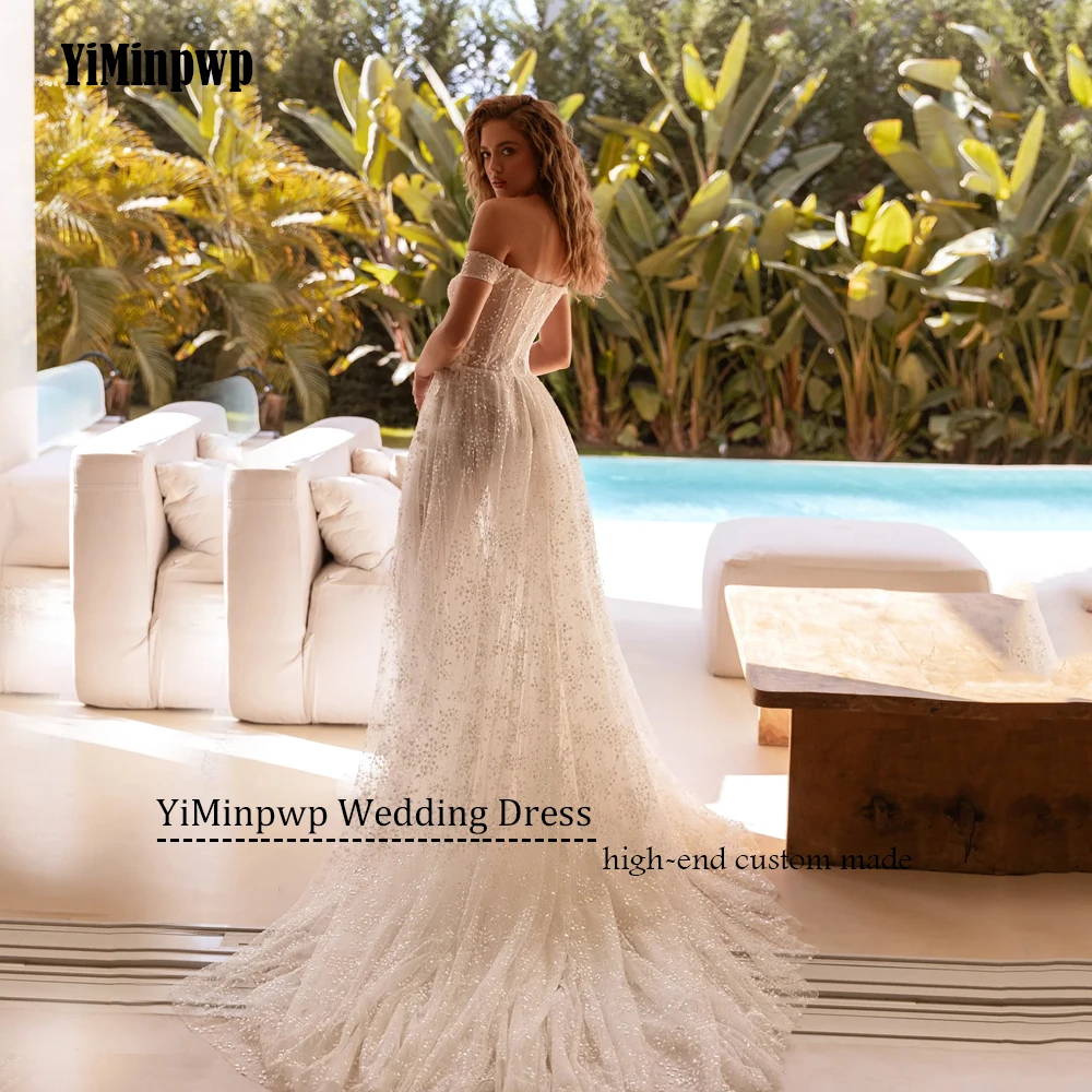 Sparkling Bride Gowns Off Shoulder Mermaid Flowers Sweetheart Wedding Dresses 2025 Luxury Sweep Train Bride Dress Customized