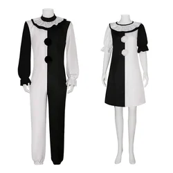 Terrifier Art Clown Joker Cosplay Costume Men Jumpsuit Women Role Play Fancy Dress Up Horror Dress Suit Halloween Carnival Party