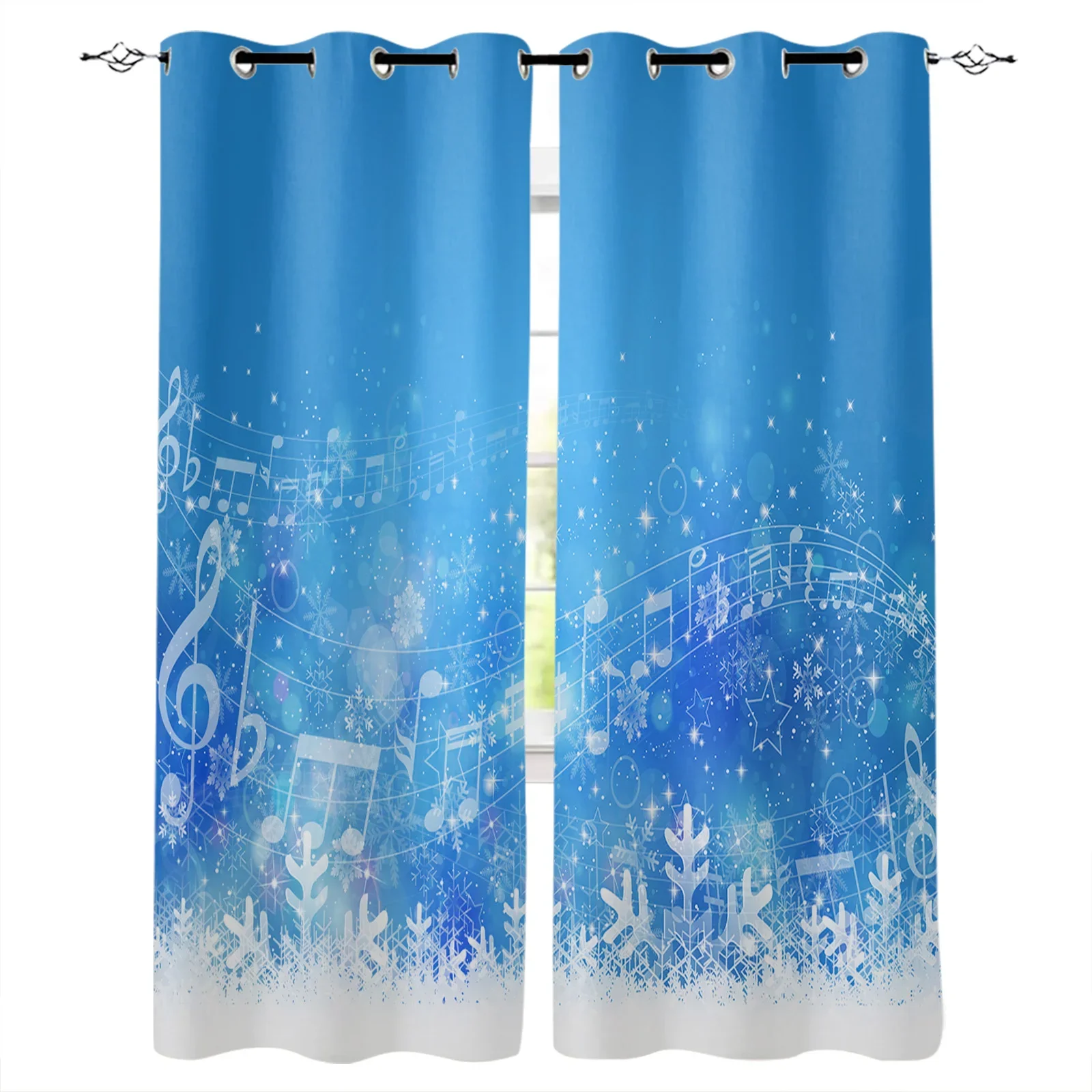 Santa Claus Christmas Blackout Curtains Bedroom Living Room Kitchen Drapes Window Treatments Xmas Navidad Natal Home Decoration