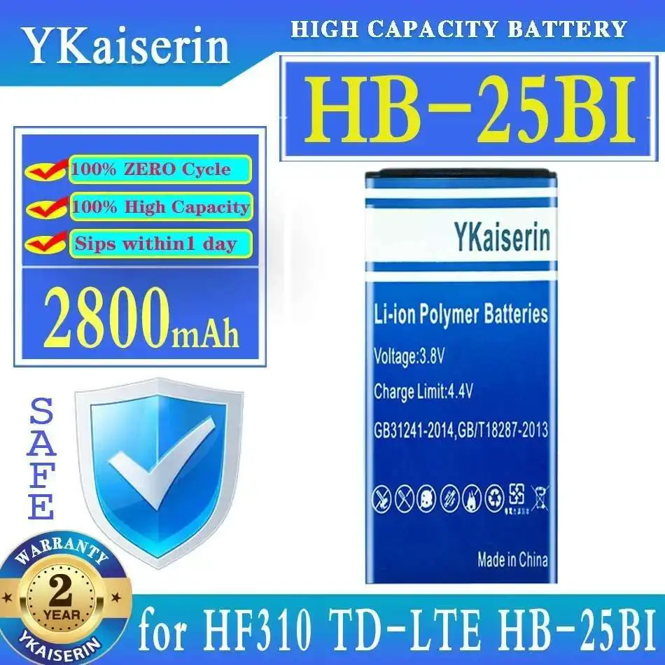 

High Compatibility 2800Mah Reliable Replacement For Yimturm HF310 TD-Lte HB-25BI Wireless Communication Device Battery