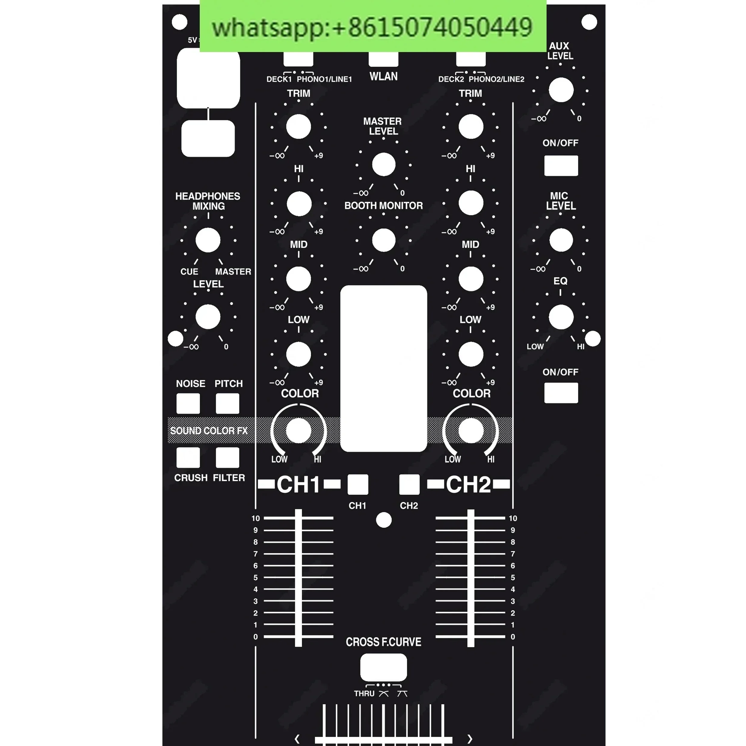 قناع لوحة تحكم DJ من الجلد XDJ-R1، فيلم ملون، قابل للتخصيص