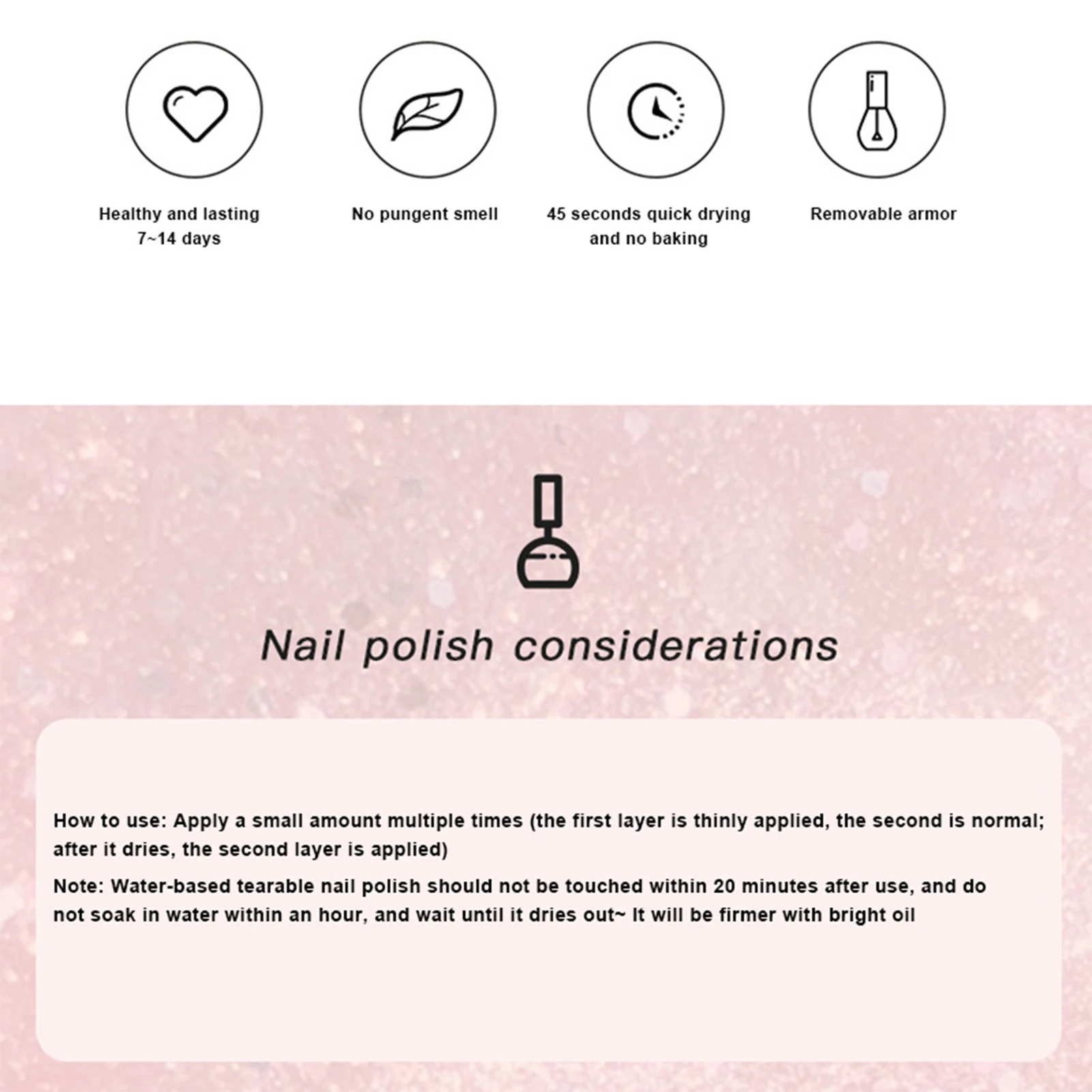 Easy Peel Off Non-Toxic Nail Polish Long-Wear Mirror Shine Nail Gel Liquid for Girls Women Daily Nail Decor