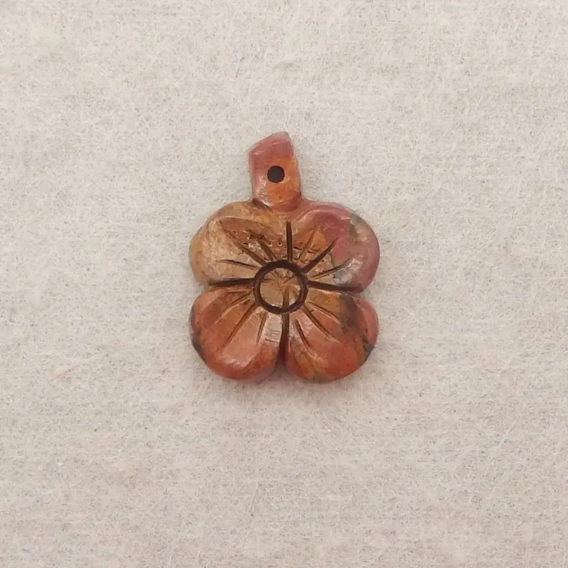 

Multi-Color Picasso Jasper Flower-Shaped Pendant Multi-Color Earthy Patterns Artisanal Jewelry Boho Accessories 20x16x4mm-1.7g