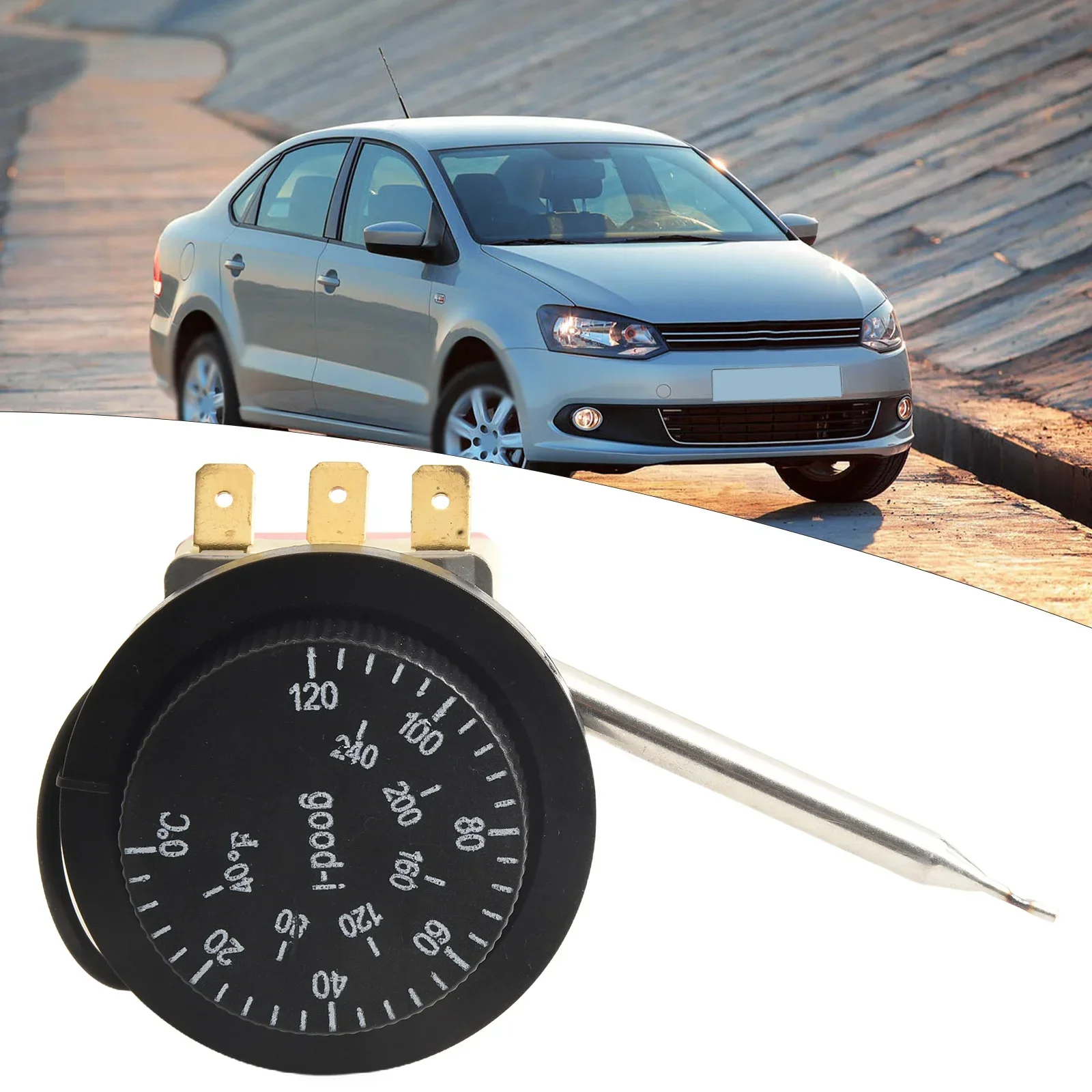 Termostato regolabile capillare per ventilatore elettrico per auto Interruttore di tempera a 3 pin Regolatore di temperatura Accessori per interruttori automatici