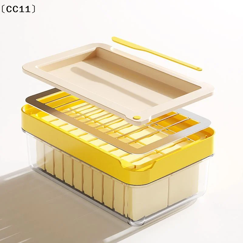 1PC Butter Portioning Cutting Preservation Box Transparent With Cover Storage Box Food Grade Refrigerator Specific  Box〔CC11〕