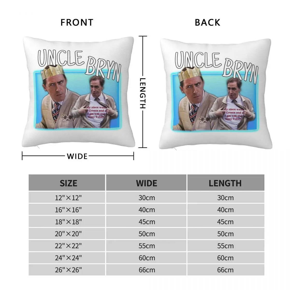 Uncle Bryn West Gavin & Stacey Pillowcase Polyester Linen Velvet Pattern Zip Decor Throw Pillow Case Sofa Cushion Case