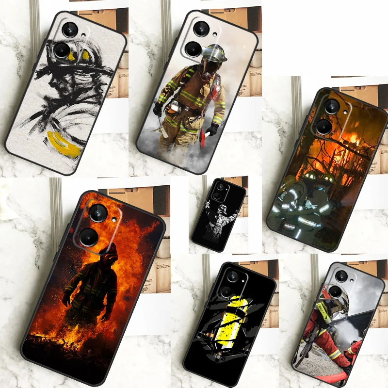 Firefighter Heroes Fireman For Realme 12 Pro Plus 9 10 11 GT5 C51 C31 C67 C55 C53 C35 C33 C30 C21Y C25s GT Neo 6 Case