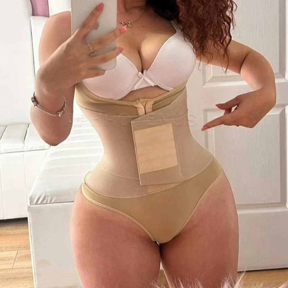 Fajas Colombians Double Compression Waist Trainer Corset Body Shaper Tummy Control Slimming Flat Belly Hourglass Shapewear