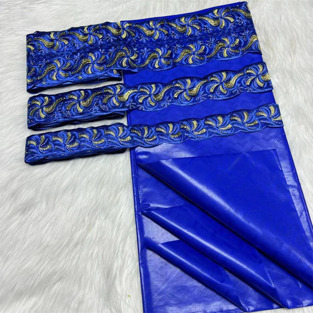 

5 ярдов хлопчатобумажная ткань Базен и 15 ярдов кружевная бейка африканская кружевная парчовая ткань простая ткань Базен для шитья женщин