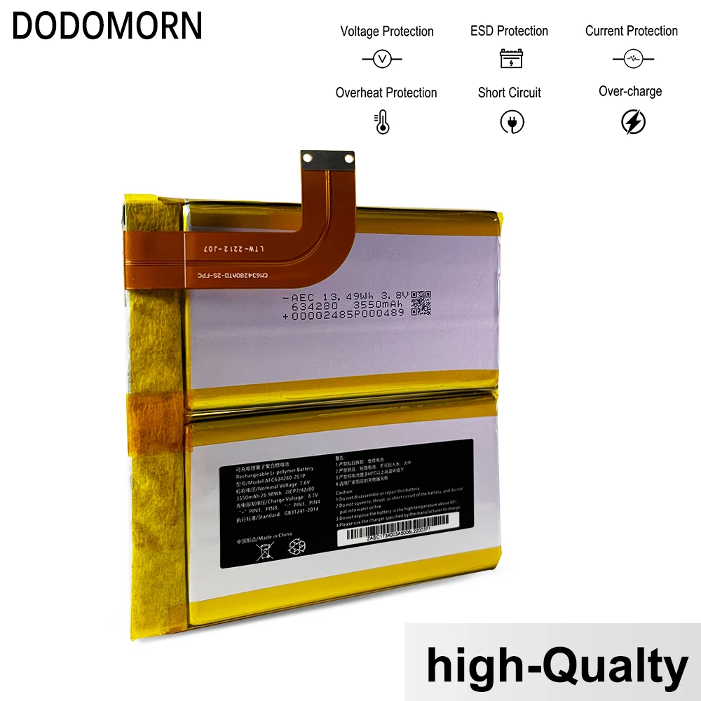 بطارية لاب توب DODOMORN ، بطارية كمبيوتر لوحي جيب GPD 2 ، محمول باليد للألعاب ، 26.98Wh ، V ، ضمان لمدة عامين ،