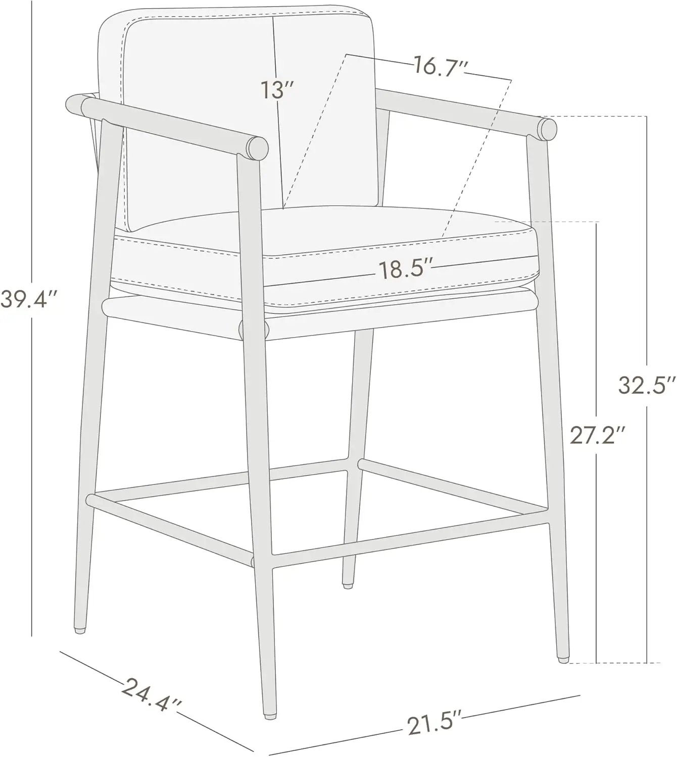 Watson & Whitely-Tabourets de bar modernes du milieu du siècle, 26 "H solutions.com sted Counter recommande des montures de bar avec accoudoirs en bois et métal, 2 pièces