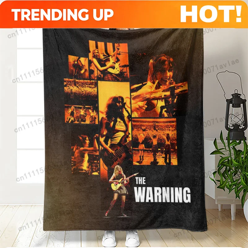 Customize 1pc 230GSM High-Definition Printed Blanket Featuring The Mexican Rock Band The Warning, a Comfortable Shawl Blanket Su