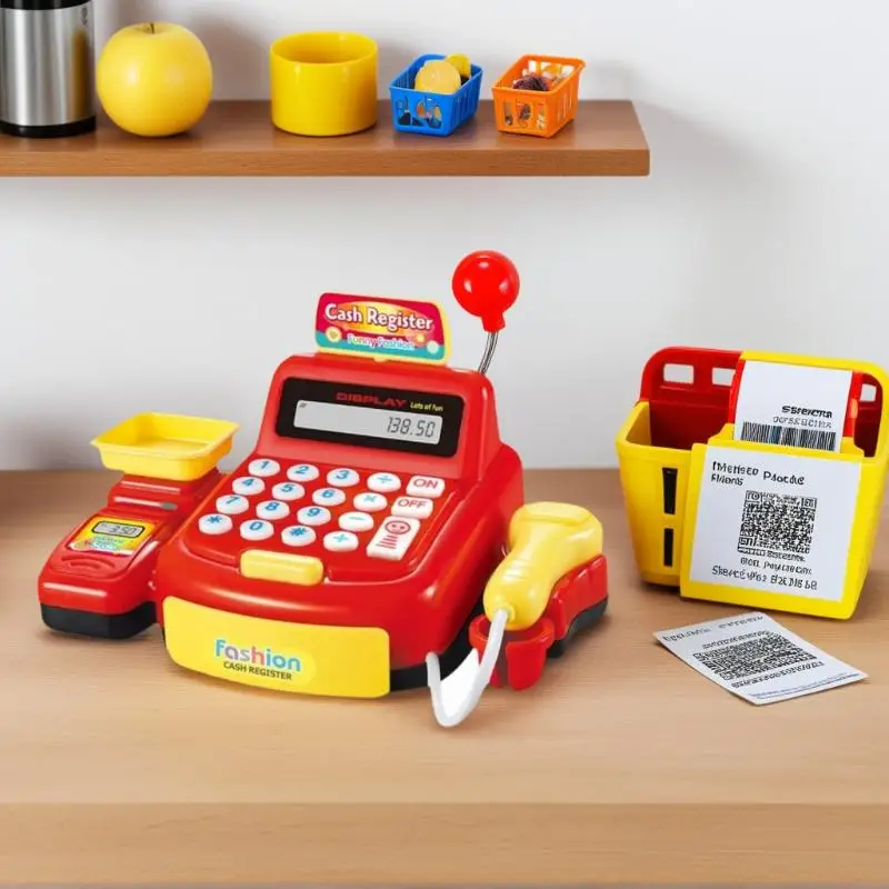 

Kid's Supermarket Game Toy Set, Includes Cash Register with Lighting & Sound Effects