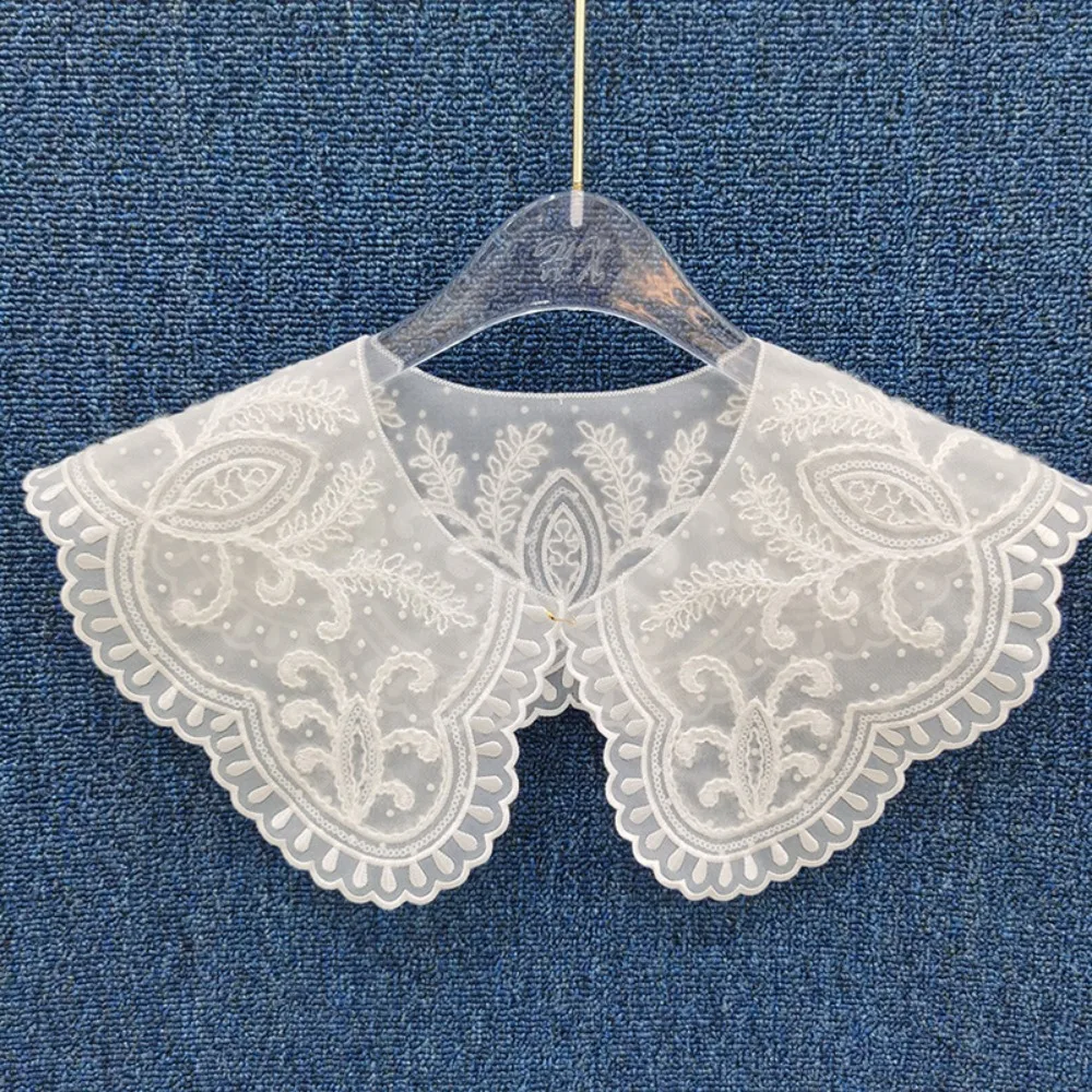 

Модный вышитый женский кружевной воротник, аксессуар для одежды, шейный платок на шнуровке, съемный воротник-накладка для рубашки, фальшивый воротник