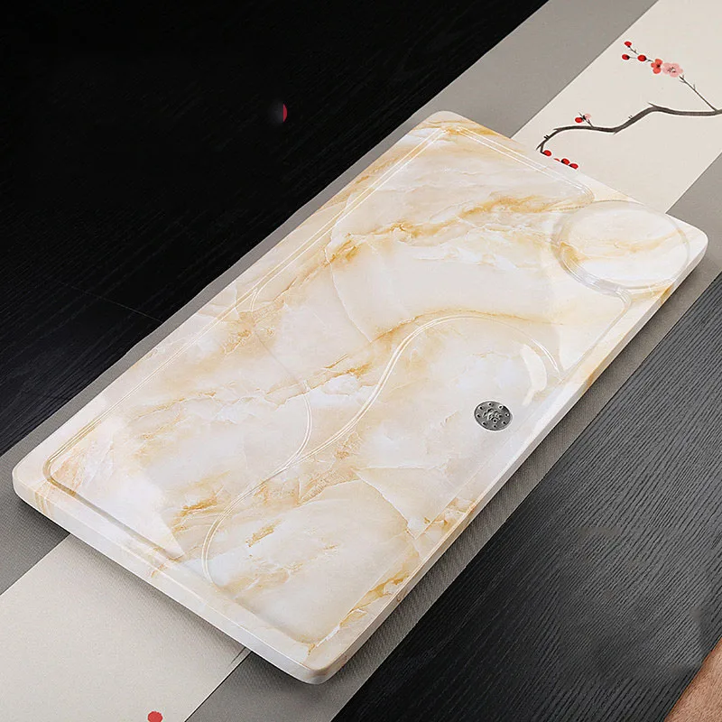 

Irregular Hospitality Tea Tray Living Room Tableware Long Rectangle Kitchen Stone Office Tea Tray Luxury Bandejas Home Products