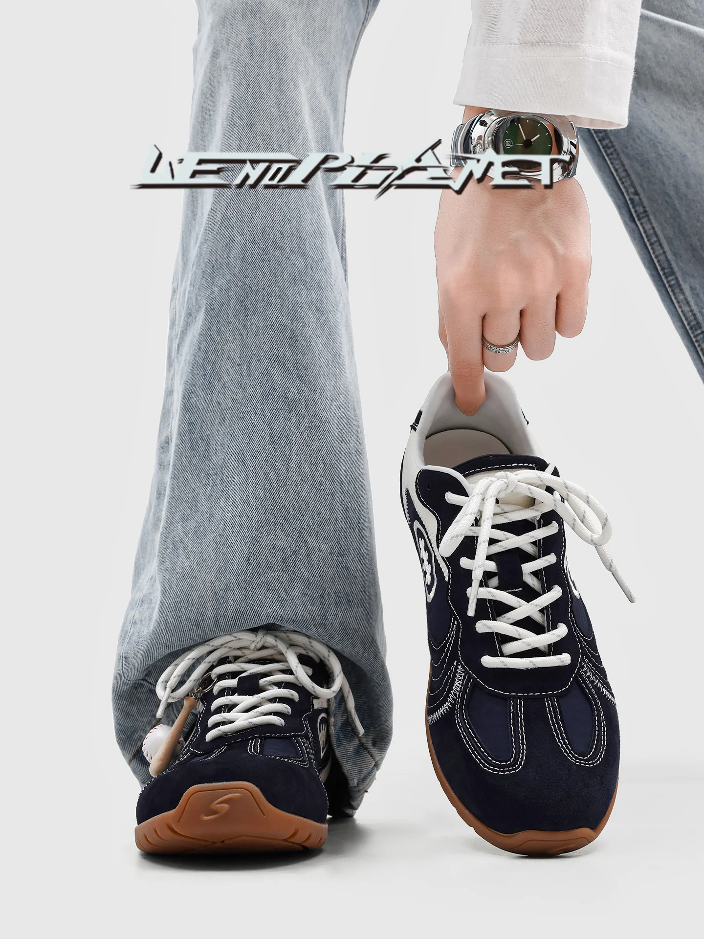 Ueno Planet Color Block Sports Shoes Retro Trendy Racing Shoes for Men And Women Casual Leisure Laced Sneakers Glue Adhesive ...