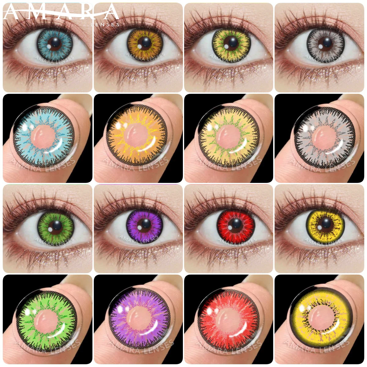 Lentes de contacto de Color AMARA para maquillaje de ojos, lentes de contacto de belleza, lentes de Color cosméticas para ojos para fiesta, Cosplay, lentes de contacto de colores