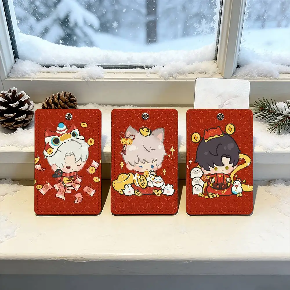 

Game Love and Deepspace new year Bus house access card protective cover school rectangular keychain PU leather ID Best sellers