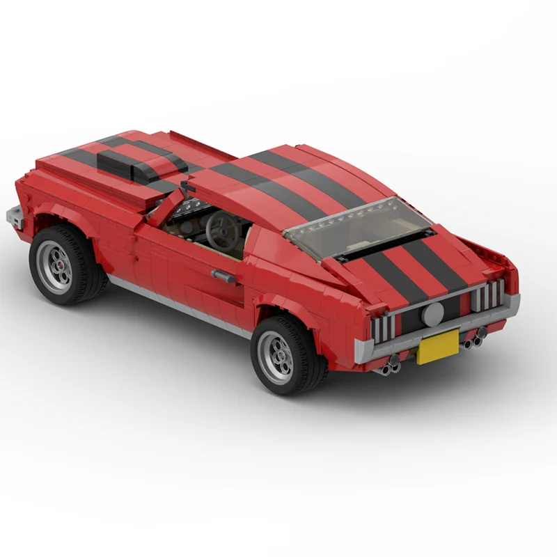 1326pcs moc-10265 Technical Red Fords Mustangss Sports Racing Car Model Building Blocks DIY Bricks Toys for Boys Gifts