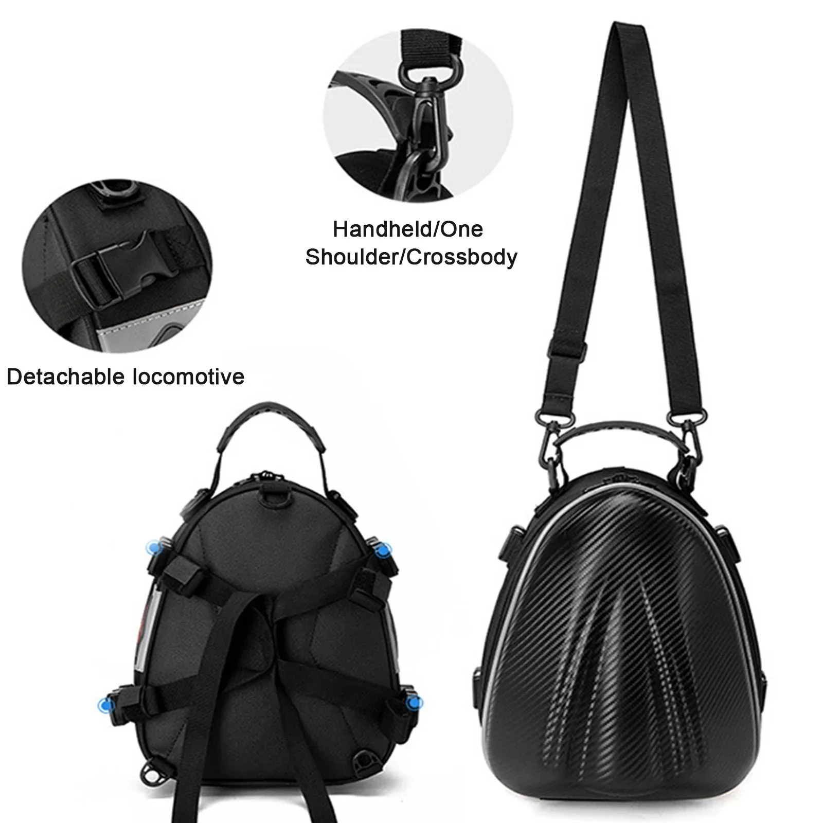 New Carbon Fiber Motorcycle Tail Bag Waterproof Motorbike Rear Back Seat Bag Moto Helmet Travel Bag Rider Backpack