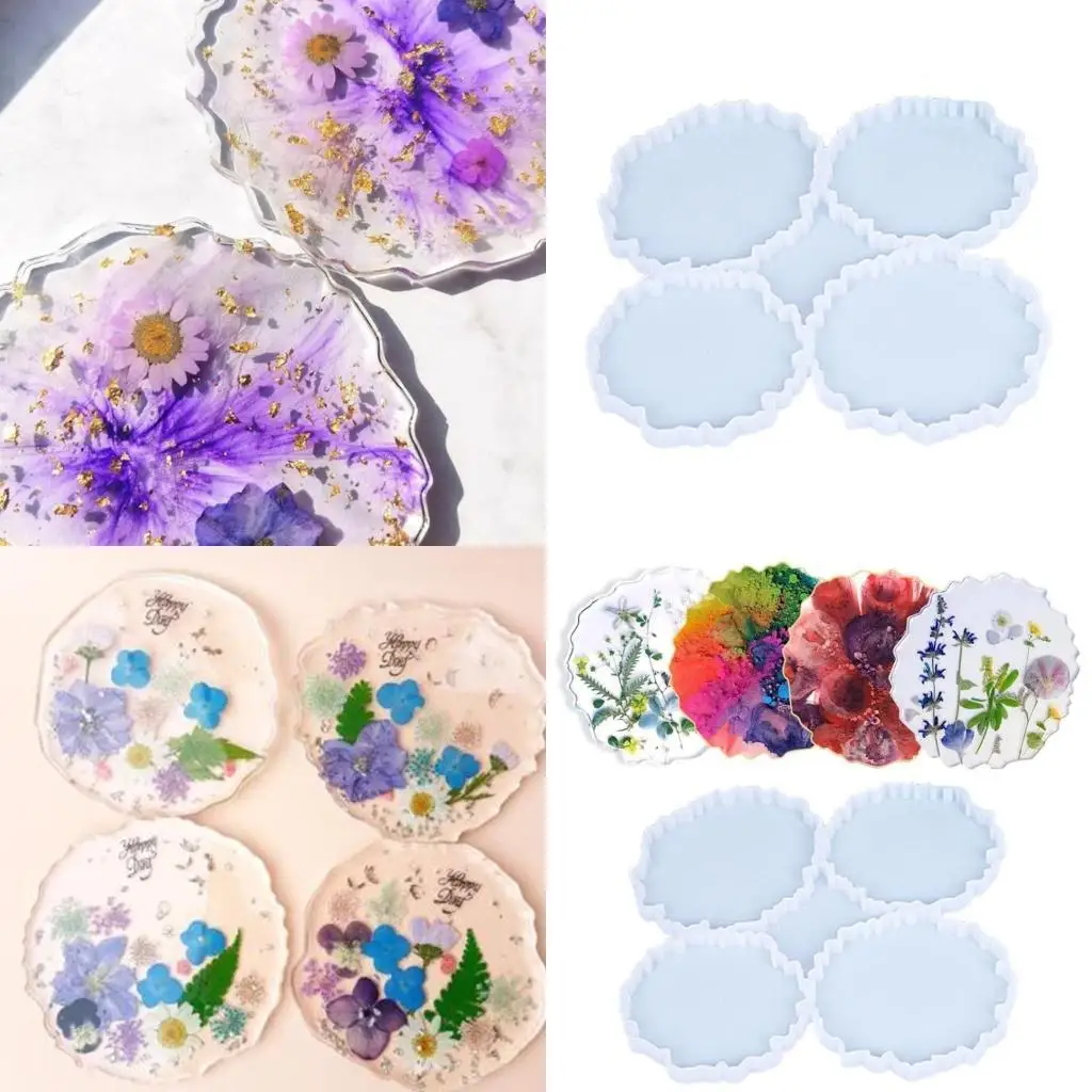 

A52E 4 in 1 Agate Resin Molds Silicone Safe for Creative Bracket Form Moulds Resin Artwork Craft Supplies