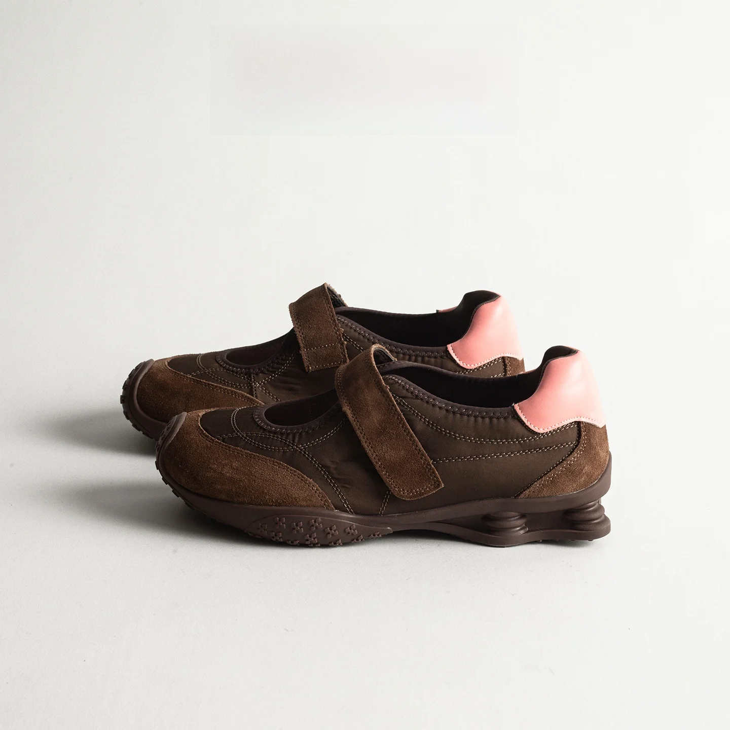 

Leather Thick Bottom Sports Casual Shoes Women's Summer Magic Tape Color Block Mary Jane Ballet Flat Low Cut Deoxynucleotide ...
