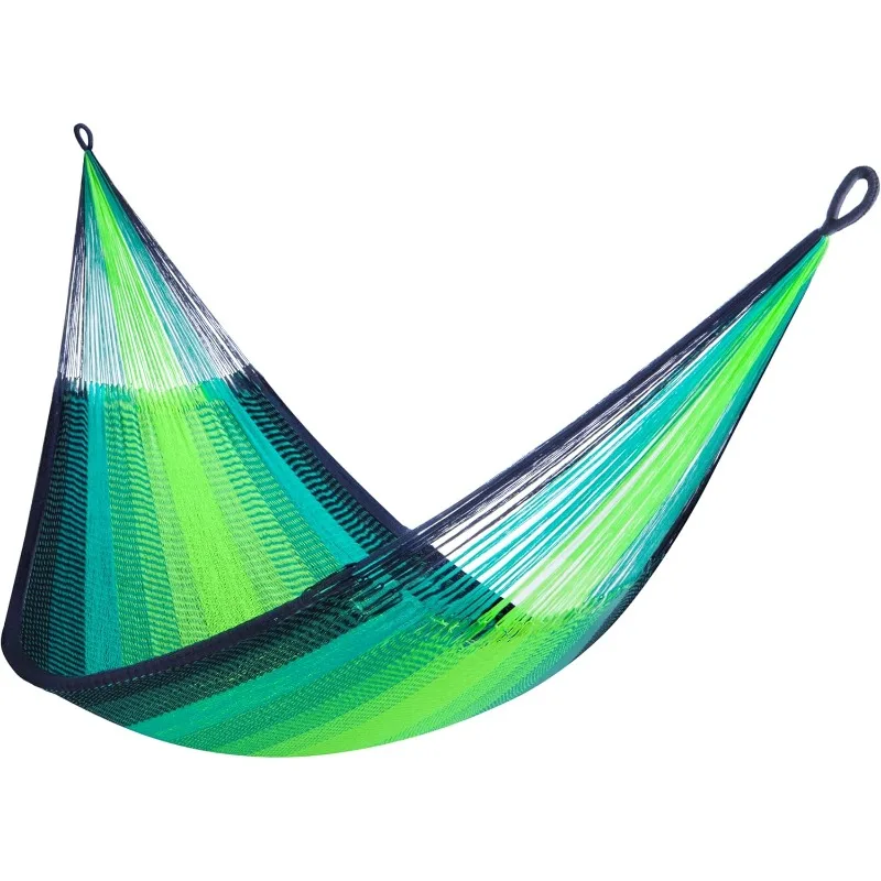 Family Size, Fits 2+ PPL, 550lb max - Weathersafe, Super Strong, Easy to Hang, Ultra Soft, Artisan Made - Color: Neon - Blue