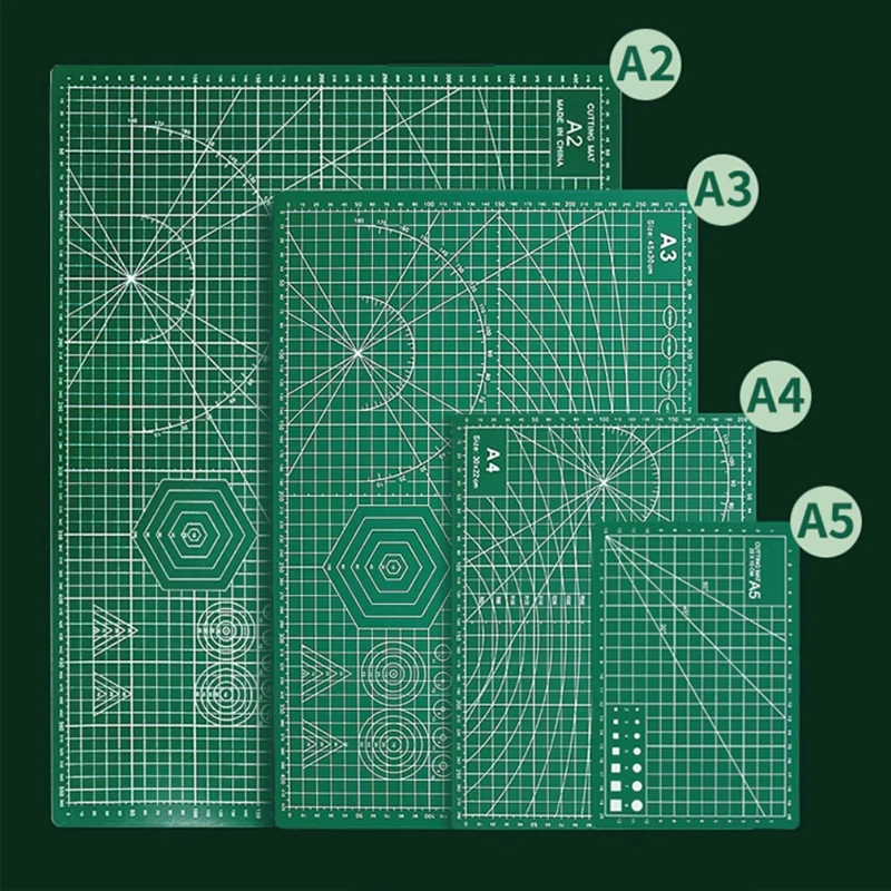 

Набор для резки A2-A5: большой, ручной работы, настольный, жесткий, для графической резки бумаги, зеленый, мягкий, двусторонний, для вырезания, специальный коврик для DIY