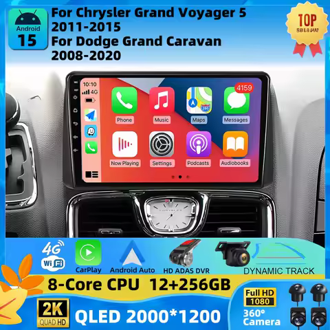 Android Multimedia For Chrysler Grand Voyager 5 2011 2012-2015 For Dodge Grand Caravan 2008-2020 Car Radio Player GPS 360 Camera