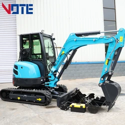 Factory Construction Machinery Mini Excavators Multifunctional Small Digger 2.0 Ton 3 Ton Mini Excavator With Zero Tail