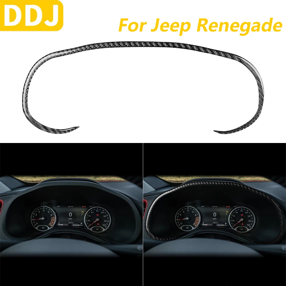 

For Jeep Renegade 2014-2023 Real Carbon Fiber Dashboard Speedometer Panel Surround Cover Trim Car Accessories Decoration Sticker