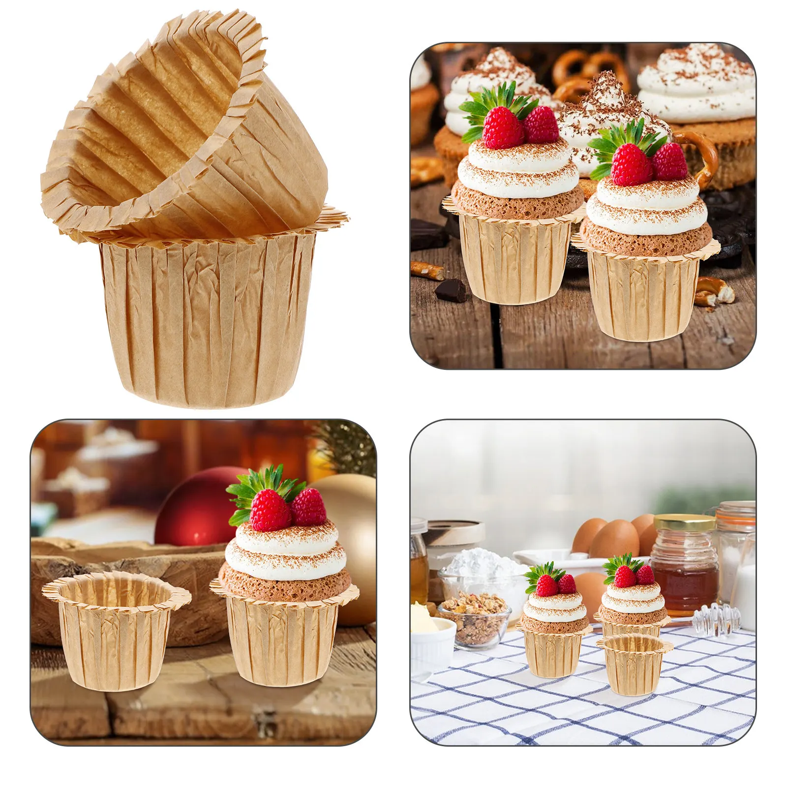 

30Pcs Paper Cupcake Liners Oil Proof Baking Cups Decorative Muffin Cases for Wedding Party Cupcake Holders Muffin Papers