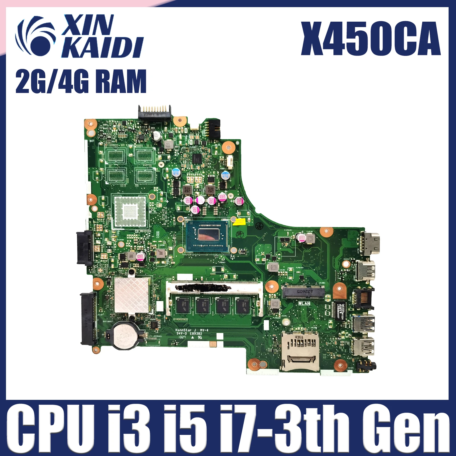 

X450CA Mainboard For ASUS X450CC X450C A450C Y481C Laptop Motherboard With CPU i3 i5 i7-3th Gen 2G/4G-RAM 100% Tested OK