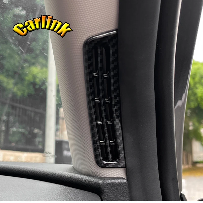 

For Hyundai Tucson NX4 2021 2022 ABS Carbon Car Front pillar air conditioner air outlet decorative frame interior accessories