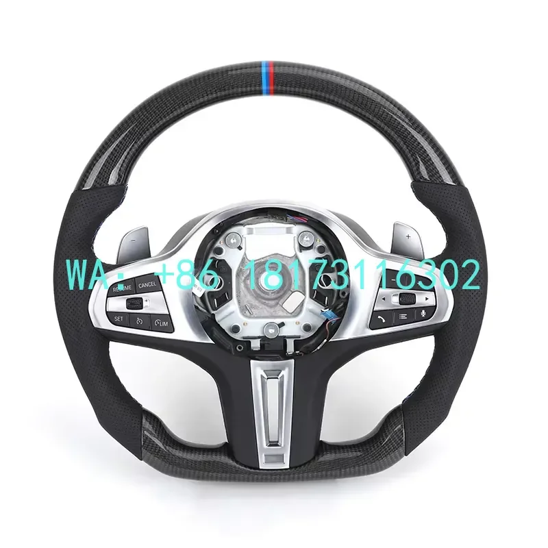 

China Plant 2026 Custom Half Perforated Leather Carbon Steering Wheel X3 G01 X4 G02 G20 M340i G30 G31 M2 G87 M3 G80 M4 G