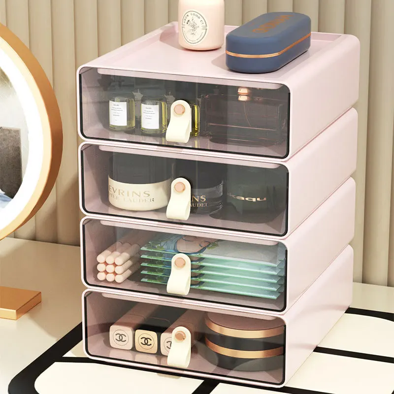 Storage Box Desktop Stationery Organizer Card Collection Storage Morandi Color Fresh Simple Girl Bedroom Bedside Stackable