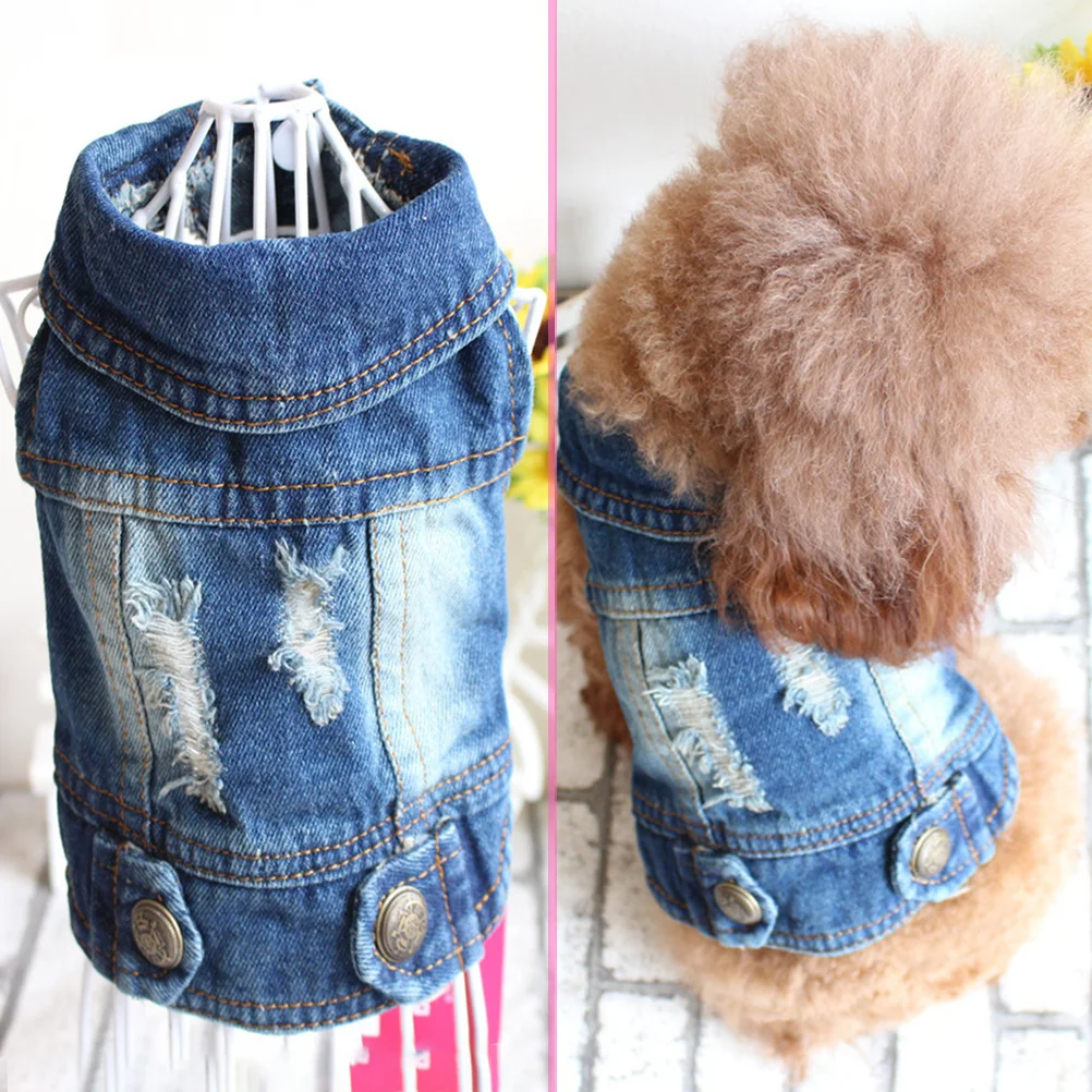 

Halloween Pet Denim Vest Travel Small Dog Coat Jean Jackets for Dogs Cute Accessory