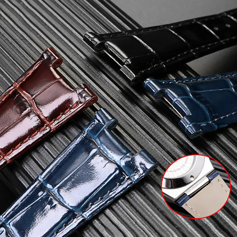 25x13mm 25x14mm Genuine Leather Watchband For Omega Constellation 131.33 Series Strap 131.13 Blue Notch Bright Watch Bracelet