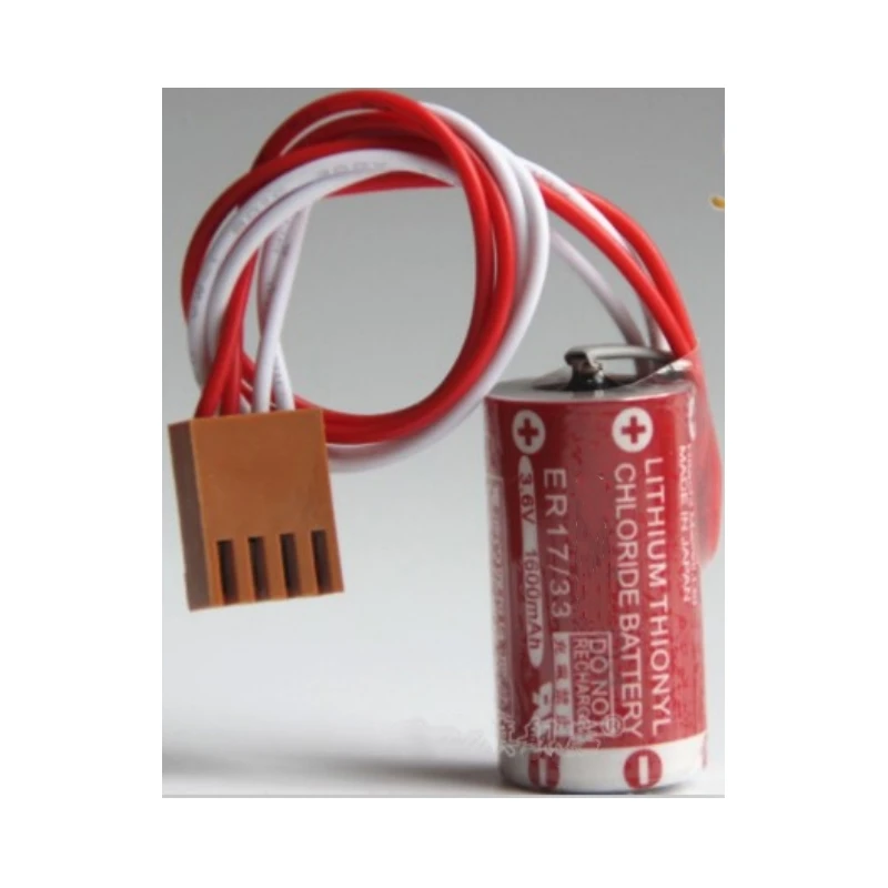 1PCS NEW Original ER17/33 3.6V 1600mAh Li-ion Thionyl Chloride PLC Battery With Four Holes Brown Connector