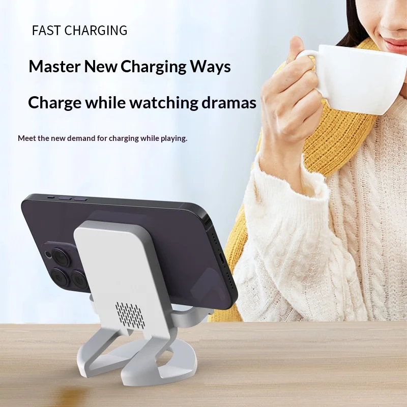 

Подставка для быстрого беспроводного зарядного устройства 2025 15 Вт Держатель для телефона для iPhone 15, 14, 13, 12, Samsung, Xiaomi Huawei, настольная зарядная станция из АБС-пластика