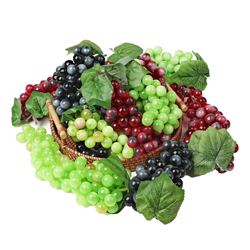 1 cuerda 12/18/24/36/45/60/85/110 cabezas simulación uva fruta de plástico decoraciones de frutas falsas para suministros para fiesta de boda