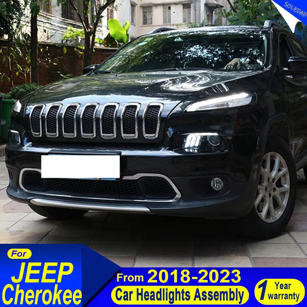 

Car Headlights For Jeep Cherokee 2014-2018 full LED Headlamp Assembly Upgrade Projector Lens Car Accessories Plug and play