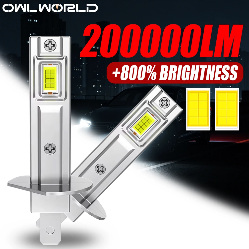 

H1 LED Headlight 200000LM 300W H1 Headlamp CANBUS No Error Wireless 16 Core CSP CHIPS Lamps For Car 6500K White Lights 12V